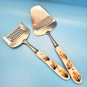 Holland Stainless Steel Cheese Slicer and Grater Porcelain handles